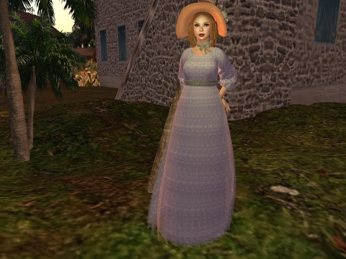 Regency Purple Lace Gown