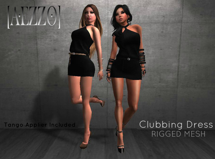 [AEZZO] Mesh Clubbing Dress Coal