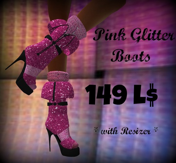 PINK GLITTER BOOTS