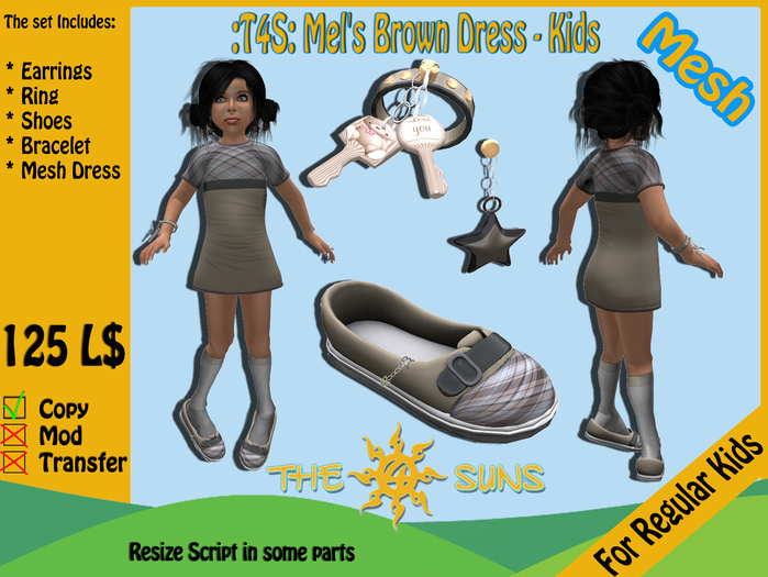 :T4S: Mel's Brown Dress - Kids