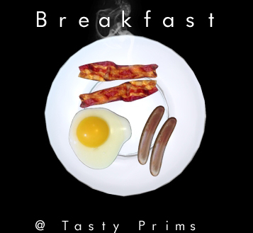 Sculpted Eggs, Sausage & Bacon Breakfast Plate