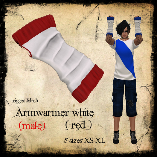 ::Chalys:: Armwarmer  white-red 