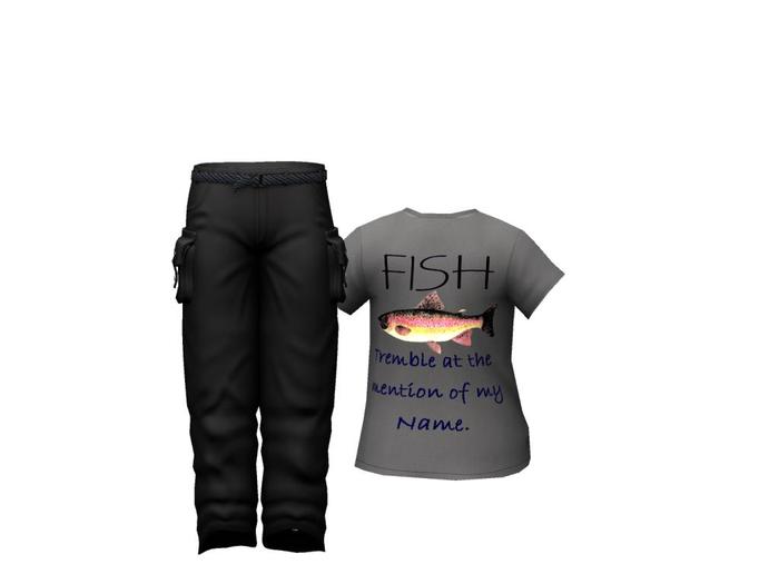 Tee Grey Fish Trimble SHIRT ONLY