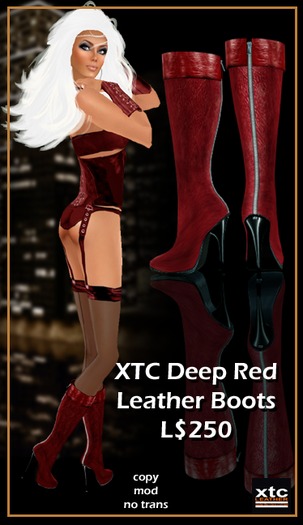 XTC Leather Boots - Deep Red