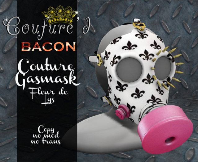 Couture'd Bacon: Fleur de Lys Couture Gasmask