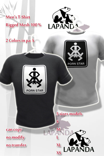 .;{LaPANDA];. PORNSTAR [BLACK & WHITE ] Men T-Shirt Mesh