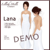 - DEMO - LMC LANA White - fully Rigged Mesh Low Back Plunger Gown - DEMOS 