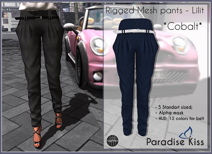 {Paradise Kiss} Lilit pants-Cobalt (Rigged Mesh)
