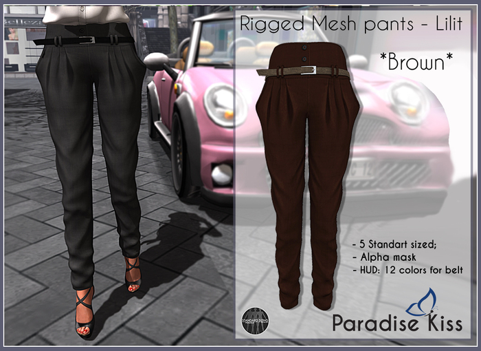 {Paradise Kiss} Lilit pants-Brown (Rigged Mesh)