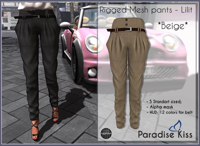{Paradise Kiss} Lilit pants-Beige (Rigged Mesh)
