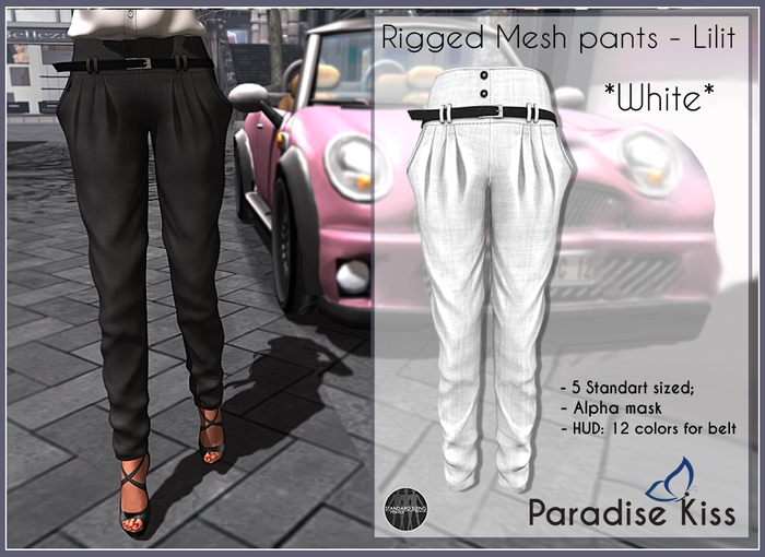 {Paradise Kiss} Lilit pants-White (Rigged Mesh)