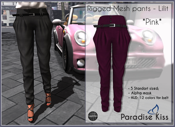 {Paradise Kiss} Lilit pants-Pink (Rigged Mesh)