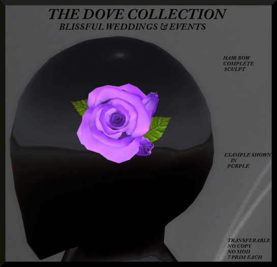 The Dove Collection- Hair Flower Purple Boxed