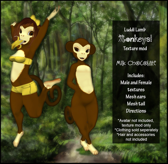 ::Zee Kat:: Milk Chocolate Monkey Luddi Lamb Mod