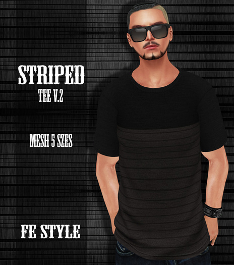 ::Fe Style:: Striped Black/DarkGray - Tee V.2