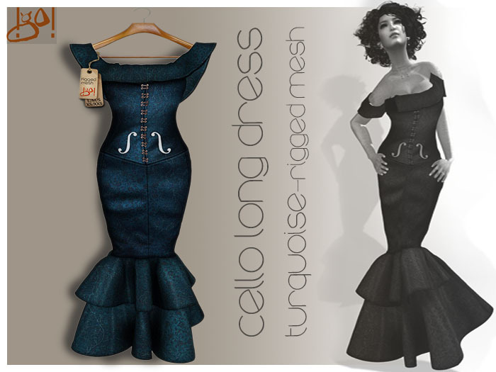 !gO! cello long dress - Turquoise -