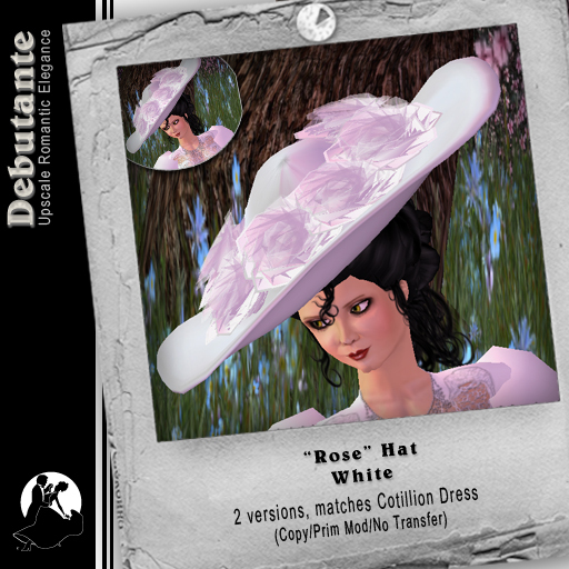 *Deb* "Rose" Hat BOXED White