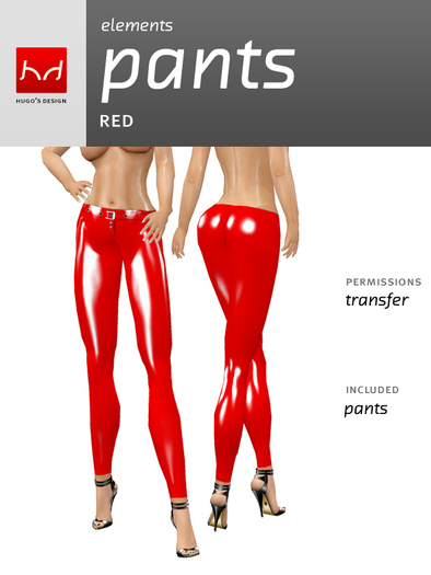Elements - Red Latex Pants - Hugo's Design