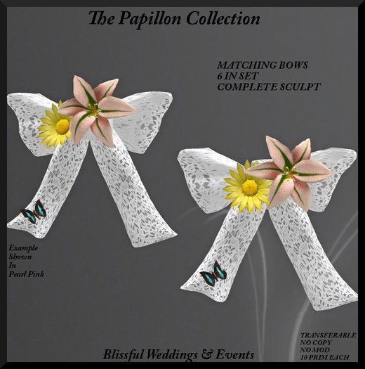 The Papillon Collection-6 Bows Pearl Pink Boxed
