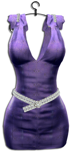 ((Crystal Line))Diamond lame Dress Lavender-MESH-(wear)