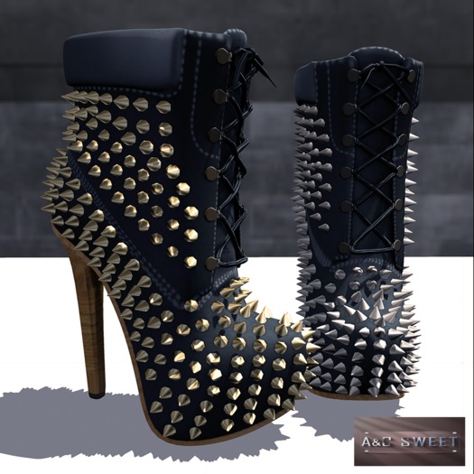{A&C} Sweet  Tania Heel Boots  (Blue)