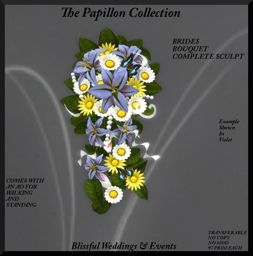 The Papillon Collection-Bride Bouquet Violet Boxed