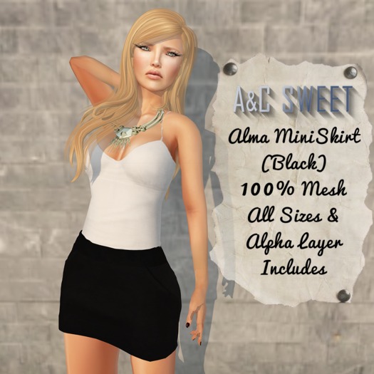 {A&C} Sweet-Alma MiniSkirt (Black)