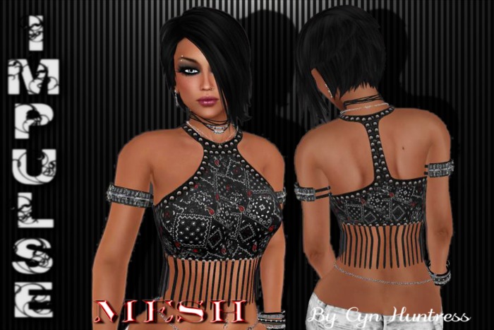*CYN* FRINGED BANDANA (MESH)