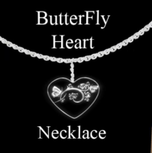 ButterFly Heart Silver Necklace