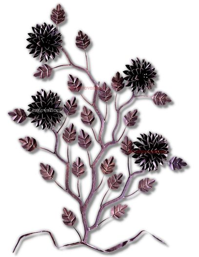 Copper Hydrangea Metal Wall Art