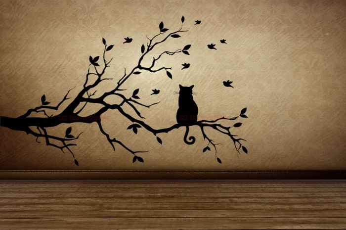 Bird Watching Cat Wall Sticker