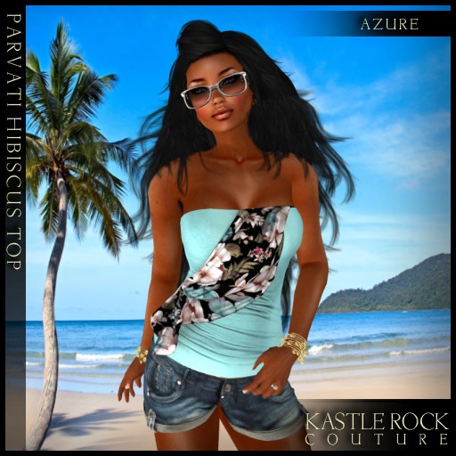 :KR: Parvati Strapless Top - Dark - Blue