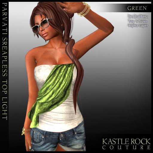 :KR: Parvati Strapless Top - Dark - Blue