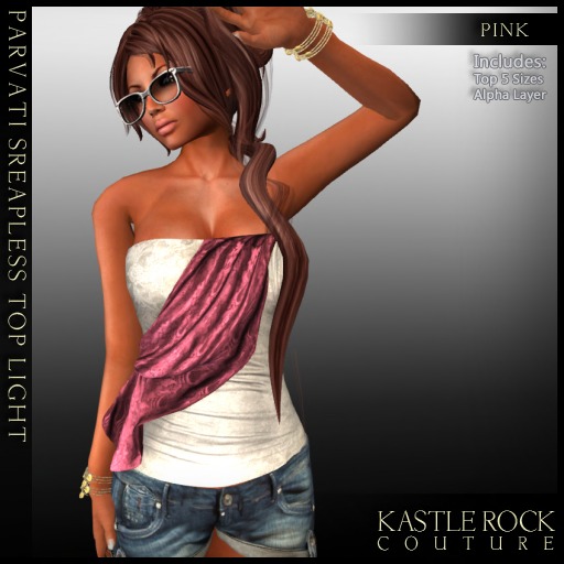 :KR: Parvati Strapless Top - Dark - Blue