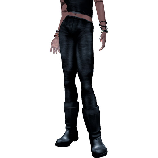 Unisex Basic Black Shiny Leggings Clothing Layers