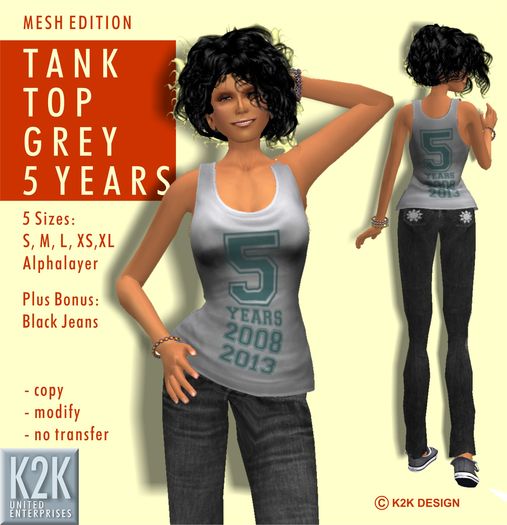 mesh - tank top 5 years grey #