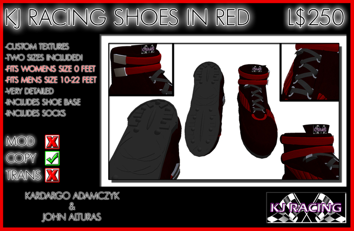 KJ Racing Shoes in Red for Men and Women