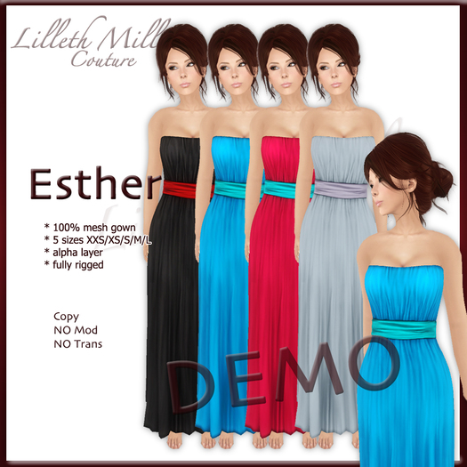 - DEMO - LMC ESTHER - fully Rigged Mesh Cocktail dress - DEMOS 