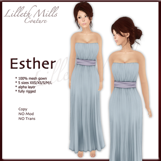 LMC ESTHER - fully Rigged Mesh Cocktail dress - Grey