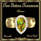 TST - DIONE GREEN OPAL TEAR DROP DIAMOND BRACELET YG
