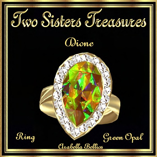 TST - DIONE GREEN OPAL TEAR DROP DIAMOND RING YG