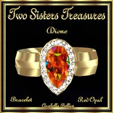 TST - DIONE RED OPAL TEAR DROP DIAMOND BRACELET YG