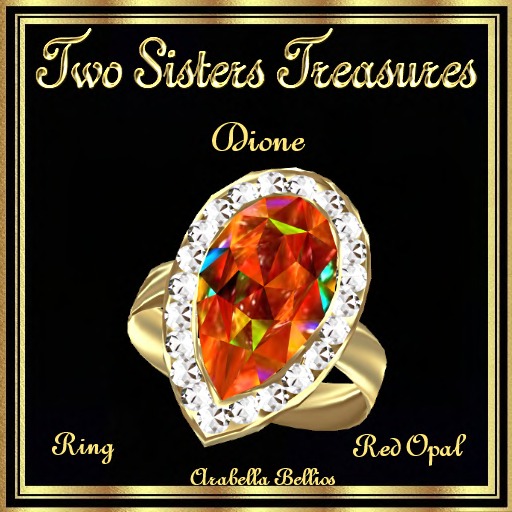 TST - DIONE RED OPAL TEAR DROP DIAMOND RING YG