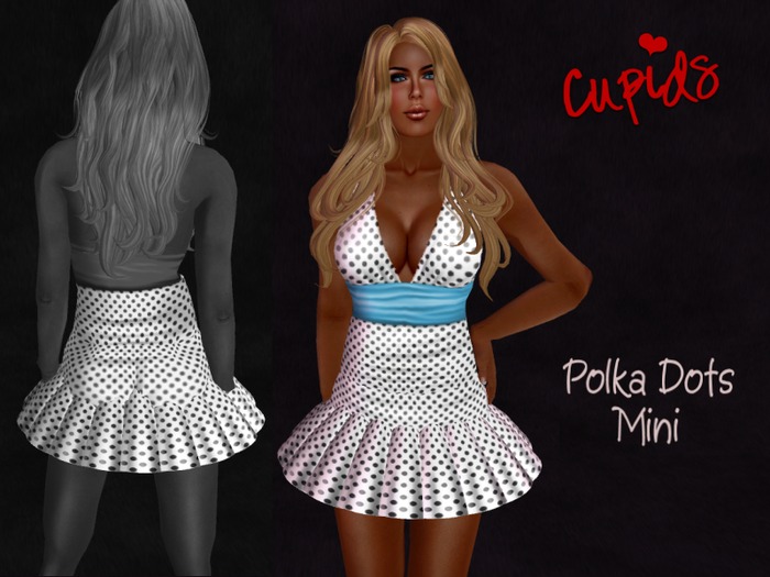 Polka Dot Halter Mini Powder Blue