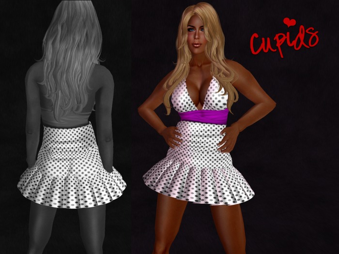 Polka Dot Halter Mini Fushia