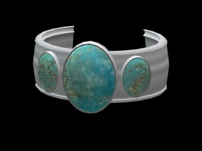 Silver Wrist Cuff, Wide, Turquoise Cabochon