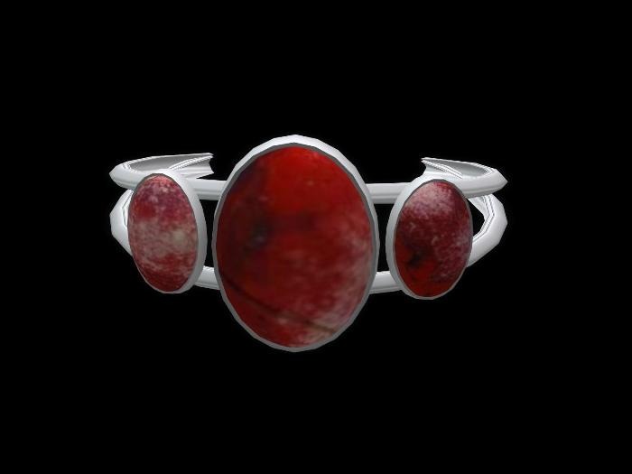 Silver Wrist Cuff, Slim, Jasper Cabochon