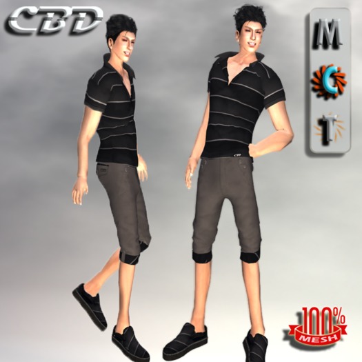 CBD - Classic Black Matching Short & Shirt Set