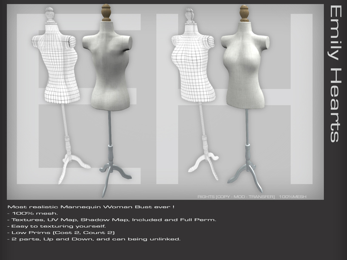 [EmilyHearts] - Mannequin Woman Bust Full Perm