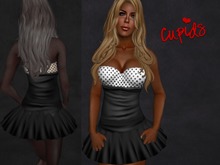 Polka Dot Corset Mini Black